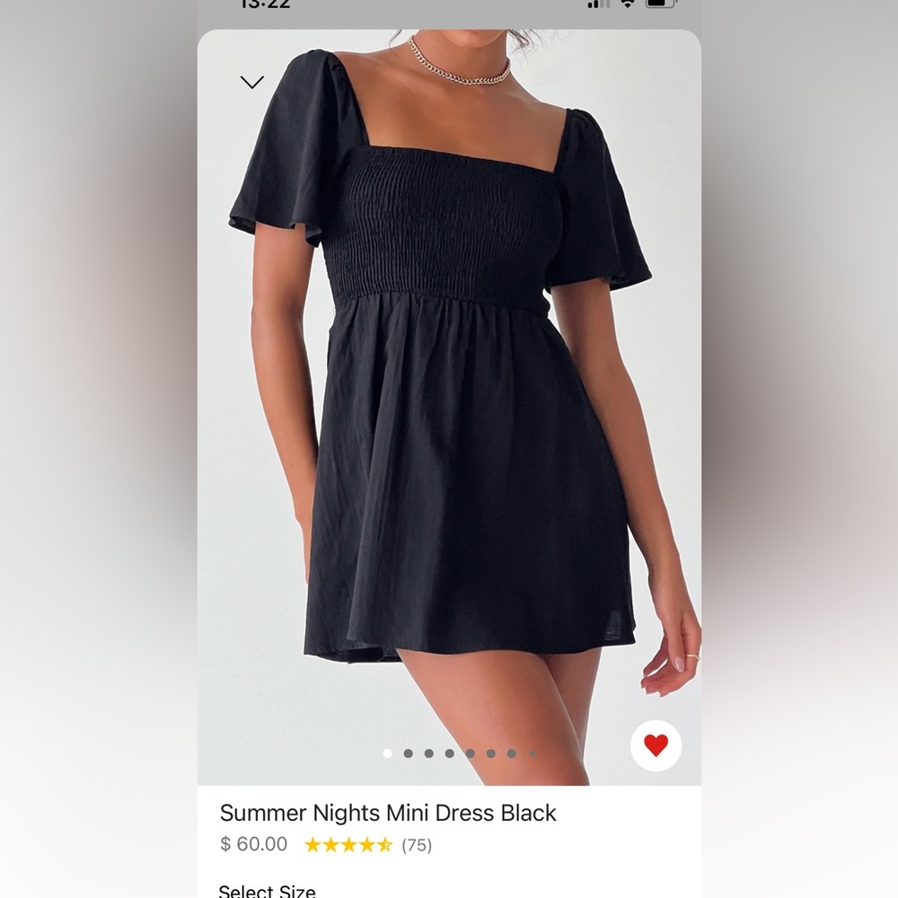 Princess Polly Summer Nights Mini Dress Black size 6